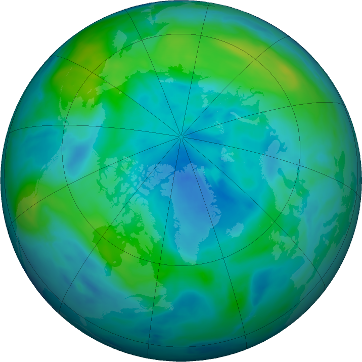 Arctic ozone map for 29 September 2019
